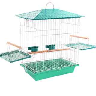 Gaiola para calopsita mansa teto plástico na cor verde Tiffany Opção Pet