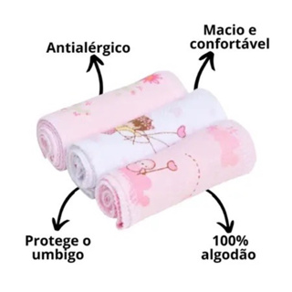 Kit 3 Faixa Umbigo Umbilical Enxoval Recem Nascido Bebe