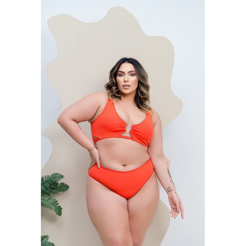 Biquíni Plus size com bojo e acessório todo forrado poliamida veste super  bem verão moda praia 2023 tendência conforto