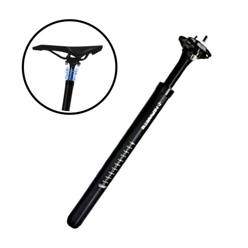 Canote Selim C/ Amortecedor Suspensão 27.2/30.9/31.6mm x 400mm Bike Bicicleta