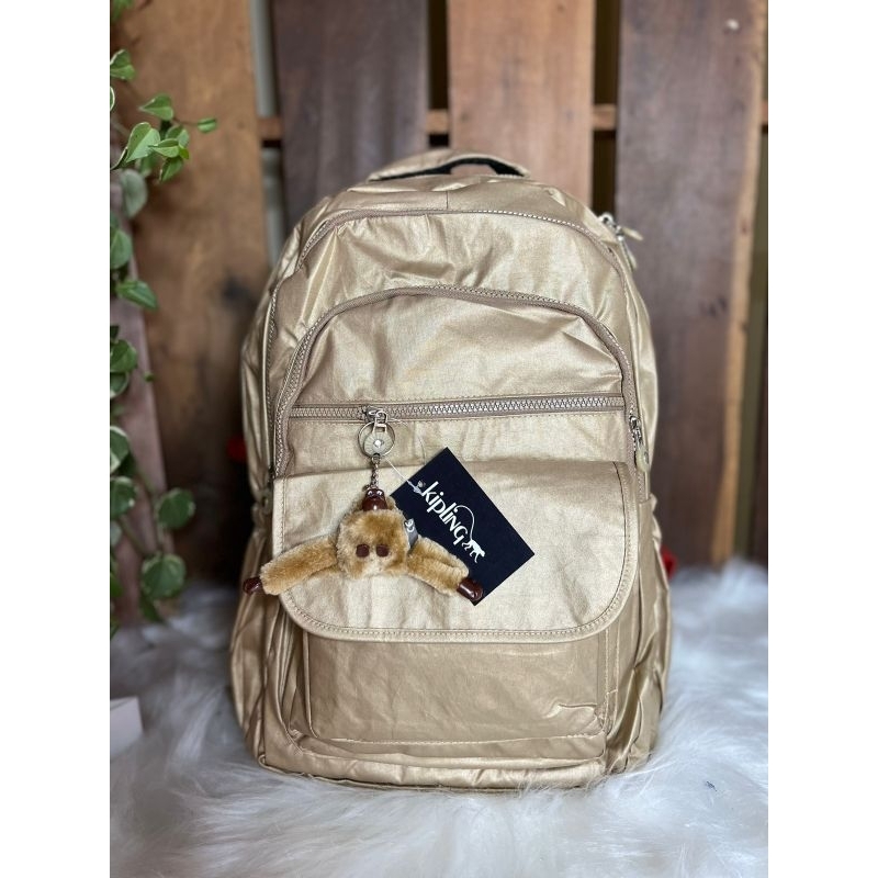 Mochila Kipling Metalizada com Chaveiro Macaquinho | Shopee Brasil