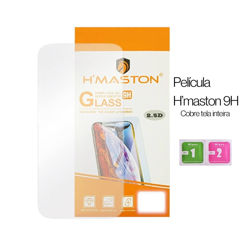 Película Frontal Vidro Temperado 2.5D H'maston Cobre tela Inteira IPhone 14 pro max 13 12 11 Xr 7 8 Plus