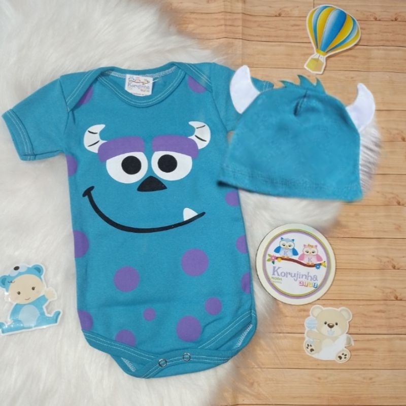 Body Bebê Temático Monstros S.A / Body Mike / Body Sullivan / Body Boo ...
