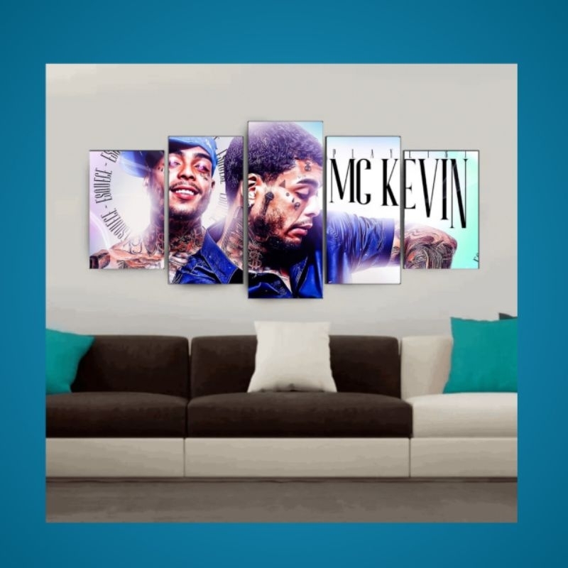 Conjunto De Quadros Decorativos Sala Quarto Quadro MC KEVIN HOMENAGEM