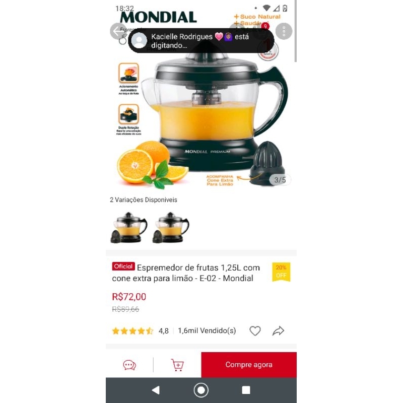 espremedor de suco e grill inox Shopee Brasil