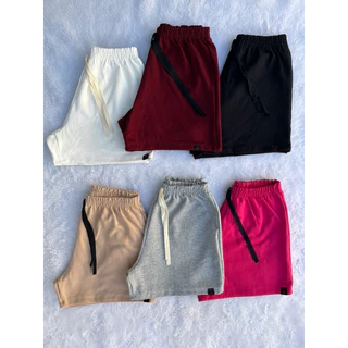 short feminino Moletom Básico Bermuda Feminina confortável para seu dia a dia Short Preto para Academia