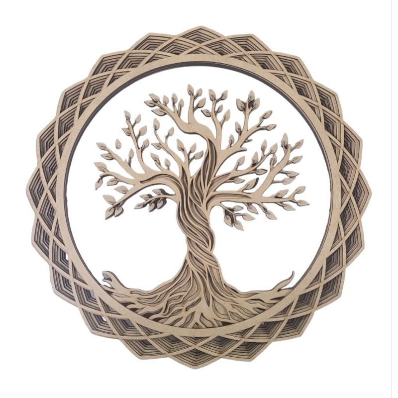 Árvore da vida 3d em camadas mdf 40cm