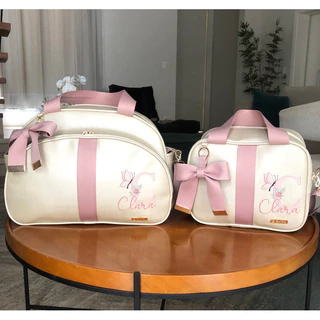 Kit Bolsa e Frasqueira Maternidade Personalizada Menina e Menino Blessy Baby