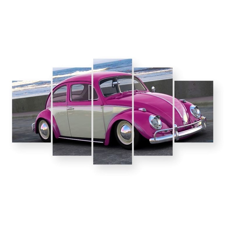 Quadro Fusca rosa Volkswagen Rebaixado Antigo | Shopee Brasil