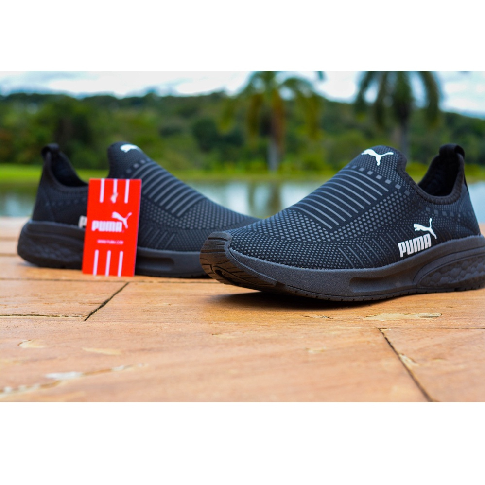 Tênis Puma Suede - Masculino Feminino Tênis Meia, Sem Cadarço Preto oferta especial
