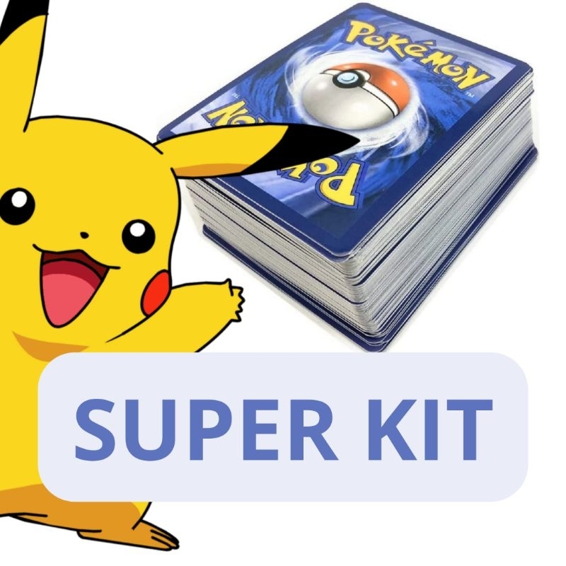 Coleção Pokémon - Lote com 100 cartas + Super Kit Original