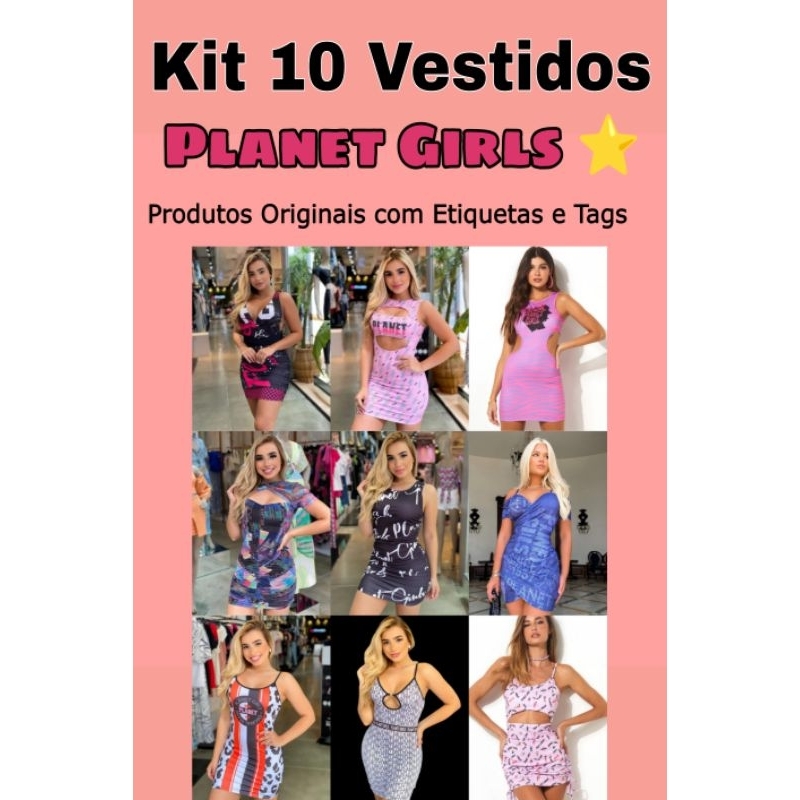 Kit 10 Vestidos PLANET GIRLS Original Atacado/Revenda | Shopee Brasil