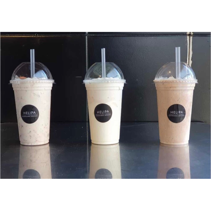 50 copo pp 300/330ml 50 tampa bolha com furos 50 canudos 8mm biodegradável