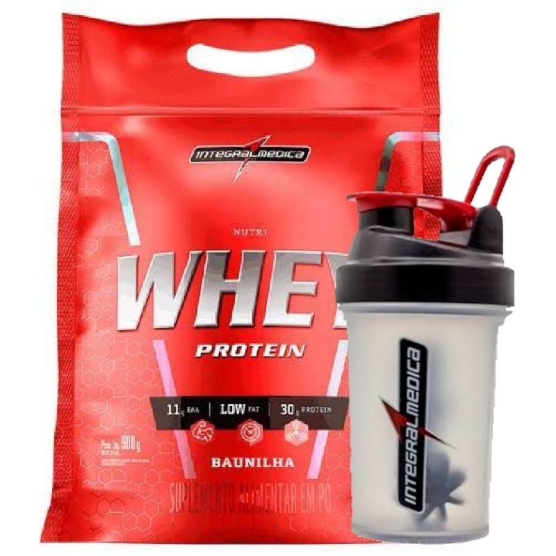 Nutri Whey Protein Refil 900g + coqueteleira 450ml Integral Médica