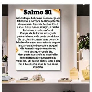 Compre Quadro Decorativo Salmo 91 I a partir de R$ 121.6 - Quadros