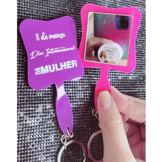 Lembrancinha DIA DA MULHER - chaveiro com espelho - de bolsa - chaveiro personalizado com gravação - mimo - presente para mulheres - esposa em Oferta na Shopee