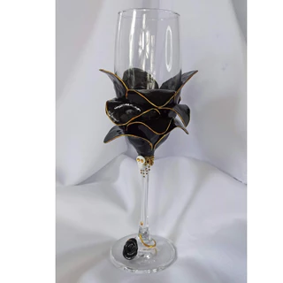 Taça pomba gira rosa caveira / pombo gira dama da noite Taça decorada PRONTA ENTREGA!