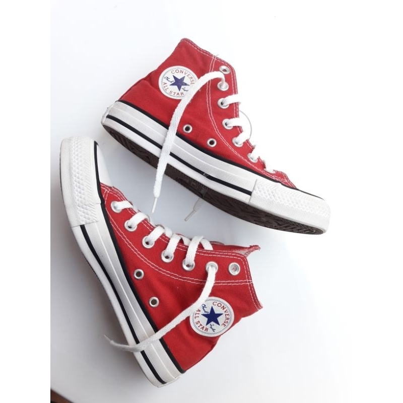 Tênis converse all star cano alto vermelha - R$ 139.90, cor Vermelho (para  corrida, com sola alta, com solado alto, confortável) #17823, compre agora