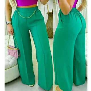 Calça Feminina Pantalona Corrente Duna Elástico na Cintura