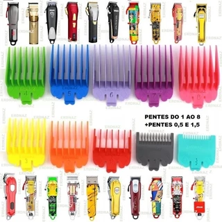 pentes para maquina de cortar cabelo wmark wahl kemei 10 pentes
