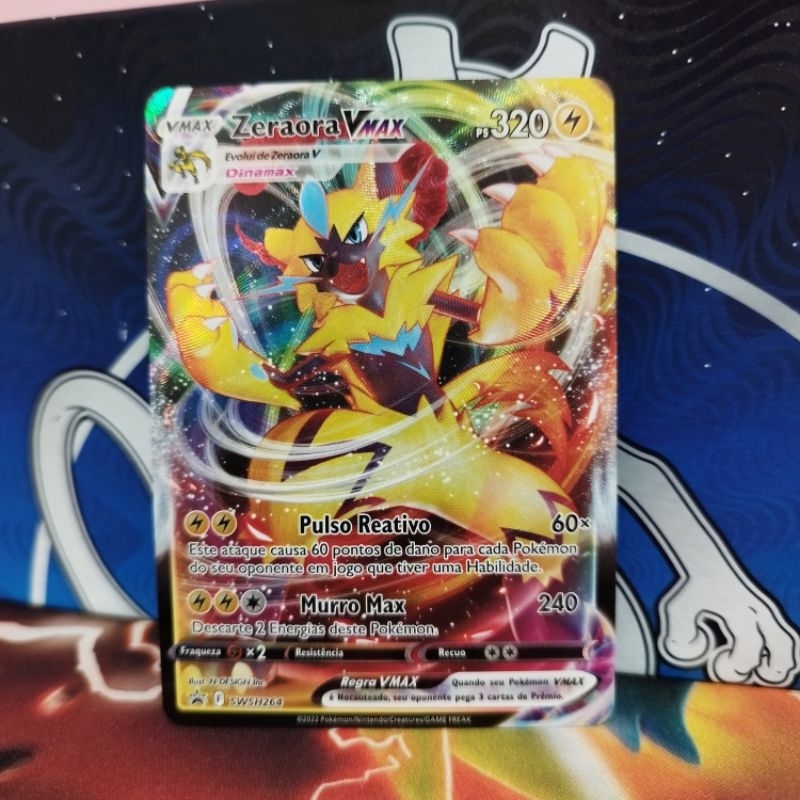 Original Carta Pokemon Lendaria ultra rara Zeraora V em Promoção