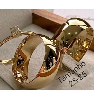 Par de Alianças Tamanho 25-25 de Moedas Antiga Trabalhada 6mm