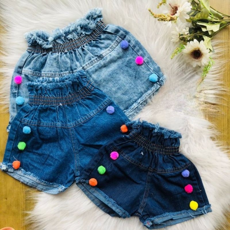 Kit 5 Shorts Cotton Infantil Para Meninas 2 a 12 Anos - Vini kids
