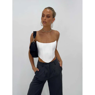 Corset Bailarina Moda /Corpete Justa com Amarração nas costas
