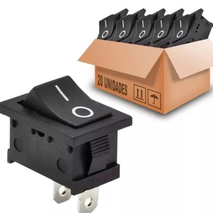 Kit 20 Chaves Gangorra Kcd1-101 Liga/desliga 2 Terminais 6a