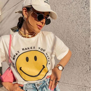 T Shirt Feminina Camiseta smilee Feminina Baby Look Feminina