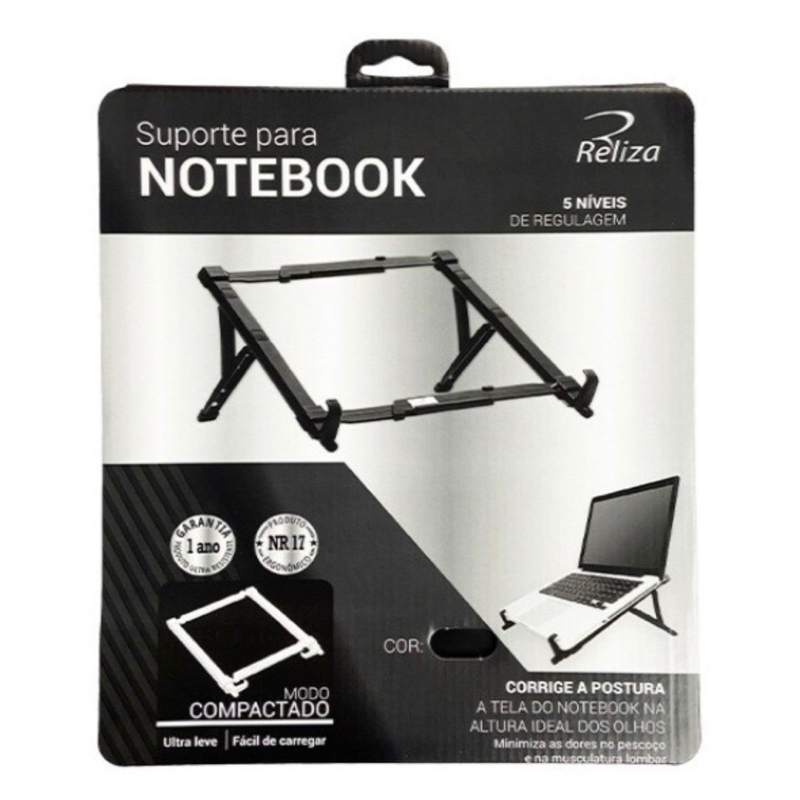 Suporte Para Notebook Abs Com Regulagem Preto 000026 Reliza | Shopee Brasil