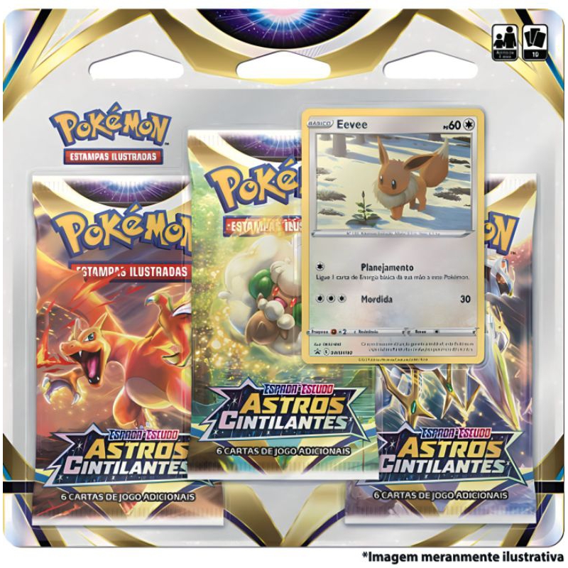 LATA POKEMON COM CARTA RARA SNORLAX E EEVEE GX 