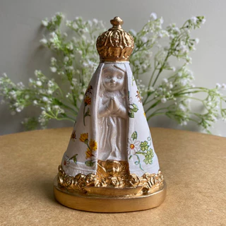 Nossa Senhora Aparecida Baby 14cm Decoupage delicada / Lembrança Batizado em Oferta na Shopee