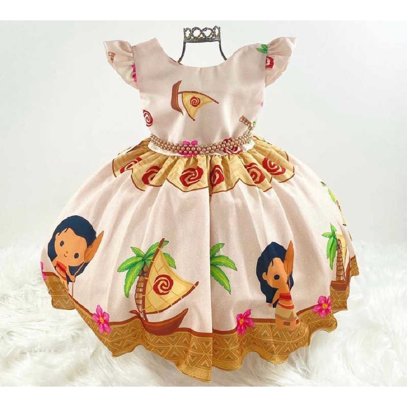 Vestido Infantil Moana Baby Luxo