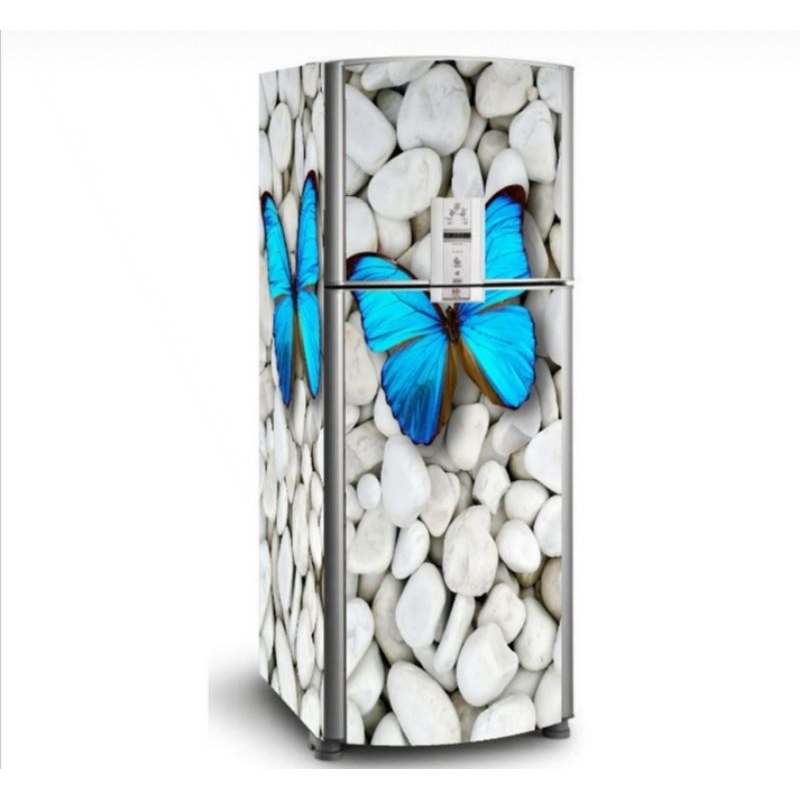 Adesivo plotagem geladeira natureza borboleta azul | Shopee Brasil