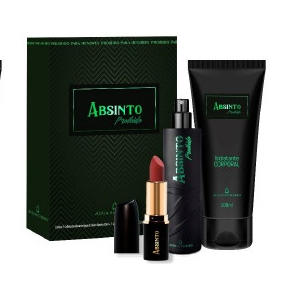 Kit Absinto Proibido Shot 30ml Hidratante e Batom | Shopee Brasil