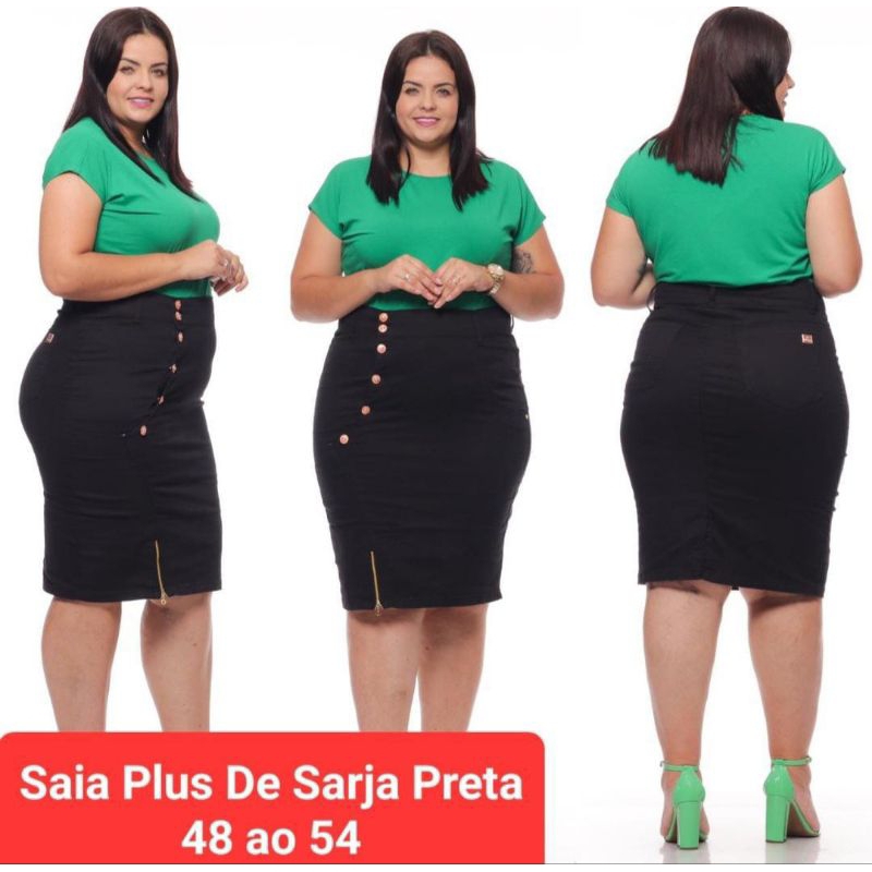 Saia de sarja plus hot sale size