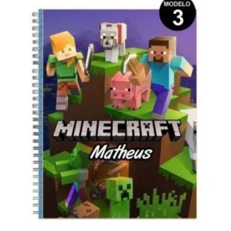 Adesivo Para Capa de Caderno Escolar Personalizado Minecraft | Shopee ...