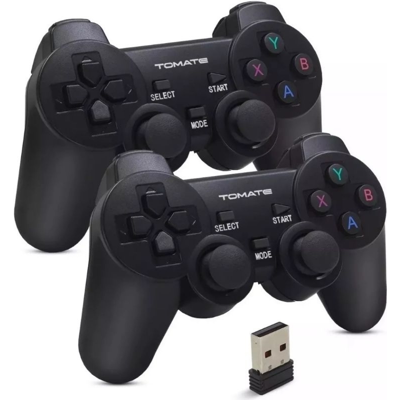 Kit 2 Controle Joystick Sem Fio pra pc,ps3, retro Games emuelec