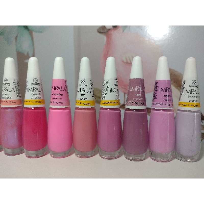 kit 12 esmaltes Impala tons de rosa mais vendidos | Shopee Brasil