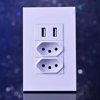 Tomada USB De Parede Duo Universal Com Duas USB Bivolt Com Espelho Multifuncional Original Envio Imediato