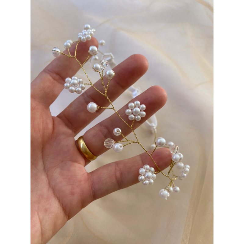 Tiara Batizado/Tiara de Batismo/Tiara Branca/tiara Perolas/ Arranjo