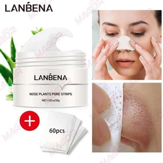 Máscara para Remover Cravos Limpeza facial Lanbena + 60 folhas de papel
