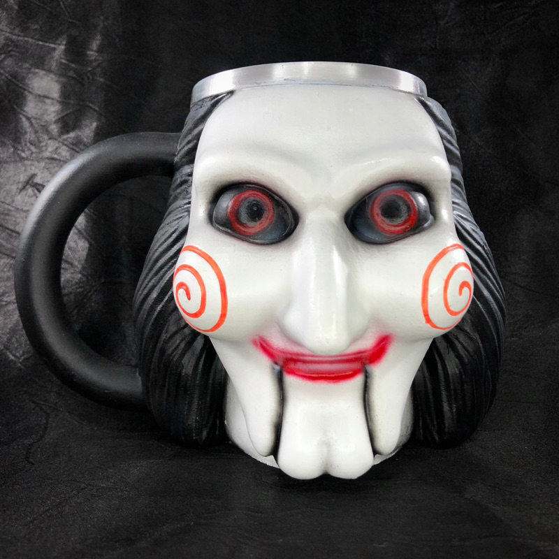 Caneca/Copo Caneca/Copo Billy Boneco Jigsaw Jogos Mortais 3D Resina