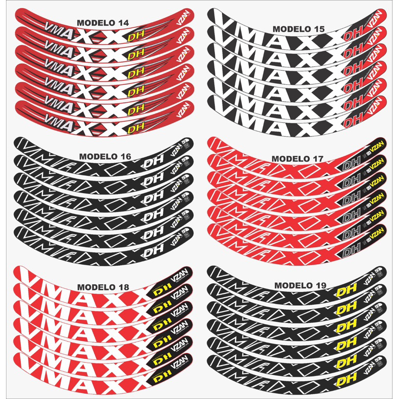 Adesivo Roda Aro E De Bicicleta Bike Ciclismo Vmaxx Vzan Dh Freio