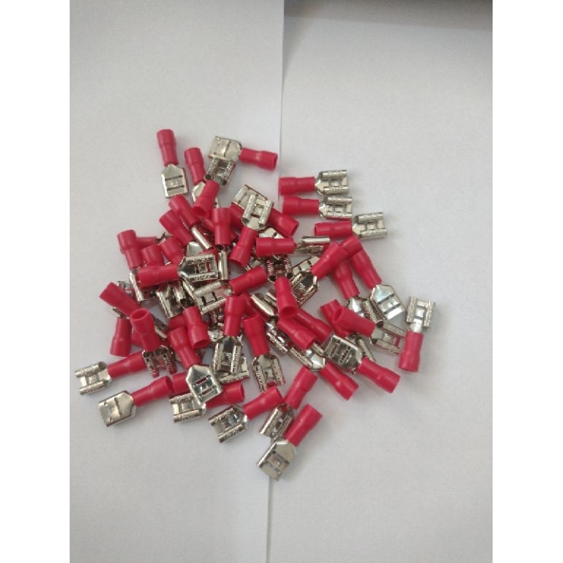 Terminal fêmea Pré-isolado 0,5 a 1,5 vermelho, 50 peças