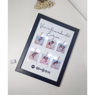 Quadro Personalizado com Foto Polaroid e Led