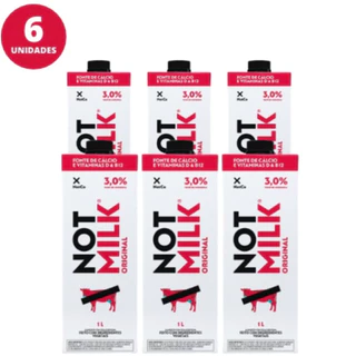 Kit 6x Leite Vegetal Sem Lactose Not Milk Integral Vegano 1L