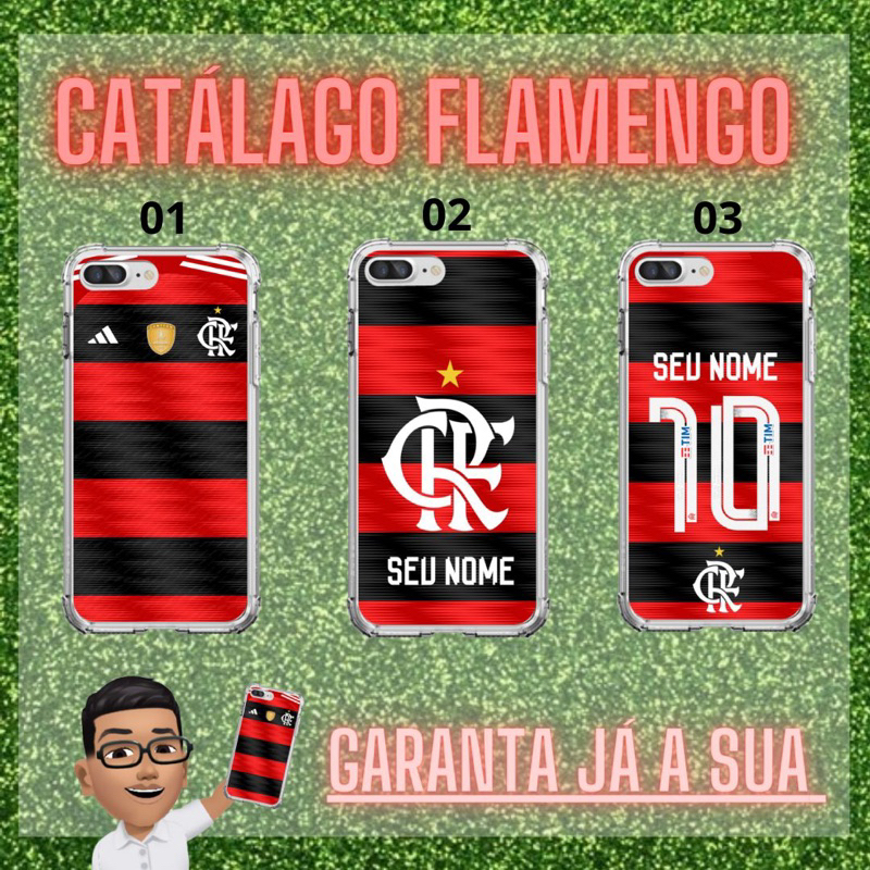 Capas de celular Flamengo personalizadas Iphone, Xiaomi, Motorola, LG, Samsung variedade de aparelhos