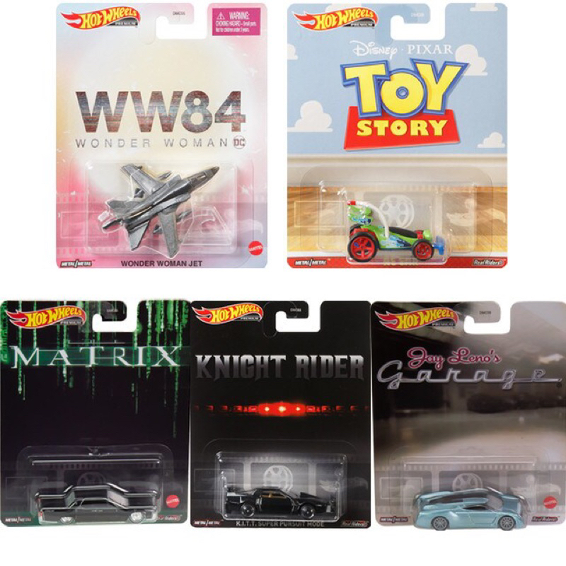 Hot Wheels 2022 Rodas Quentes DMC55 Premium Retro Entretenimento (Matrix 64 Lincoln Continental , Toy Story Carro RC , K.I.T.T . Modo Super Pursuit , Jay Leno Garagem Eco , WW84 Wonder Woman Jet) 1 : 64 Diecast Modelo De Escala